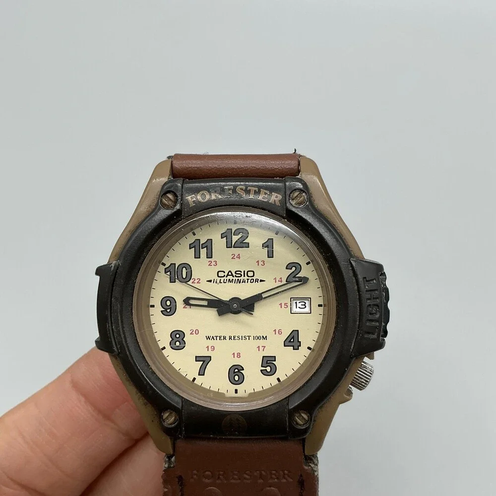 Casio Forester Mens Watch 42mm Green Black Illuminator 5405 FT-500W New Battery